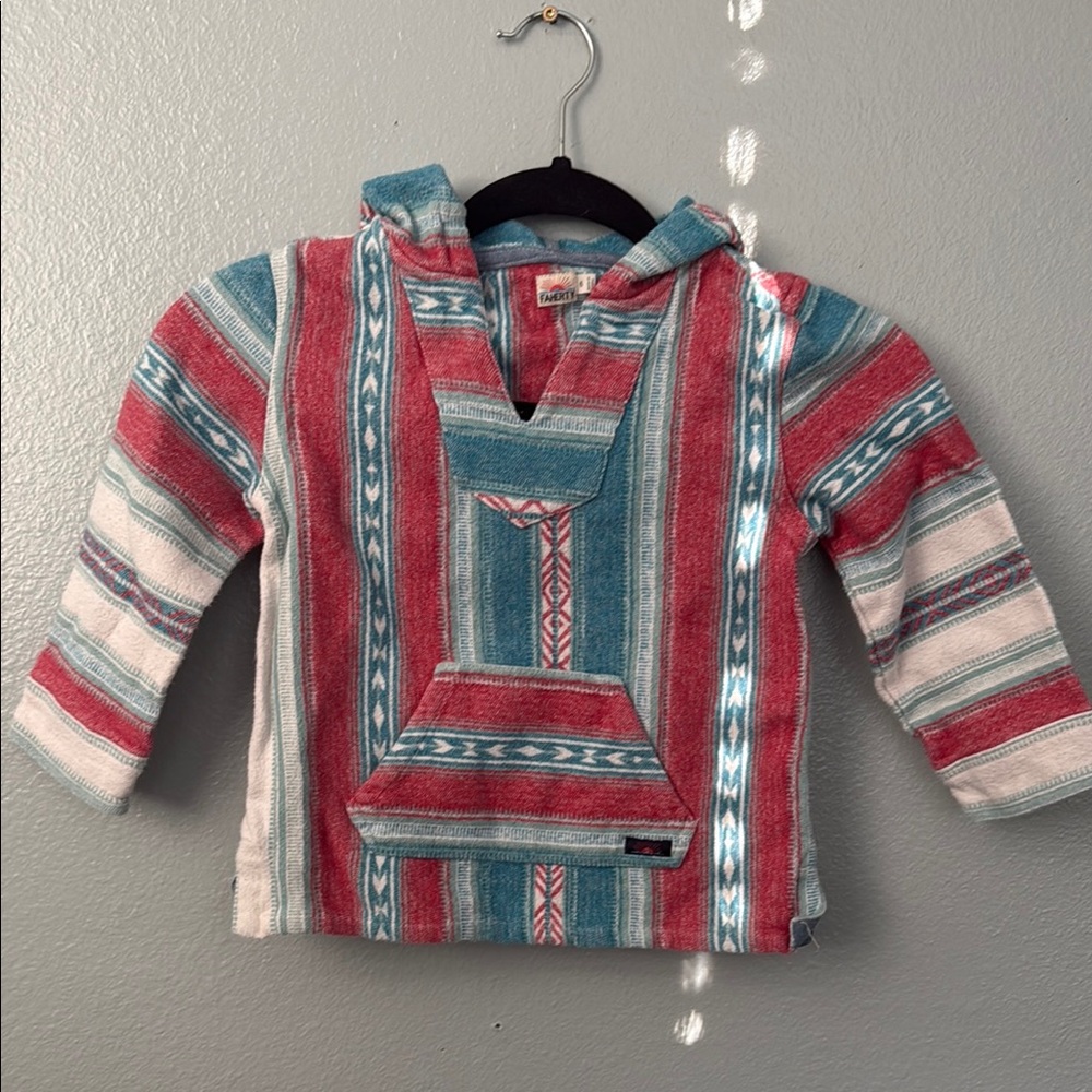 Faherty Red and Blue Striped Sweatshirt